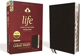 NIV, Life Application Study Bible, Third Edition, Large Print, Bonded Leather, Black, Red Letter, Thumb Indexed