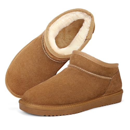 Platform Mini Winter Boots for Women Slip On Winter Boots Warm Water Resistant Ultra Mini Ankle Boots Memory Foam Womens Boots Winter Warm Faux Fur Lining Booties - Main Image