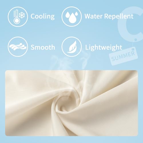 Image of SearchI Cool Fabric Seat Covers for Dining Chairs, 6 Pack Water Repellent Dining Room Chair Seat Covers, Kitchen Chair Seat Covers Protectors(Beige)