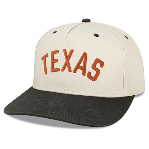 Legacy NCAA Officially Licensed Baseball Hat, Texas Longhorns, Lightweight Cap for Men & Women, Heritage Twill Adjustable (HTA), Stone/Black, One Size Fits Most, Adjustable Closure