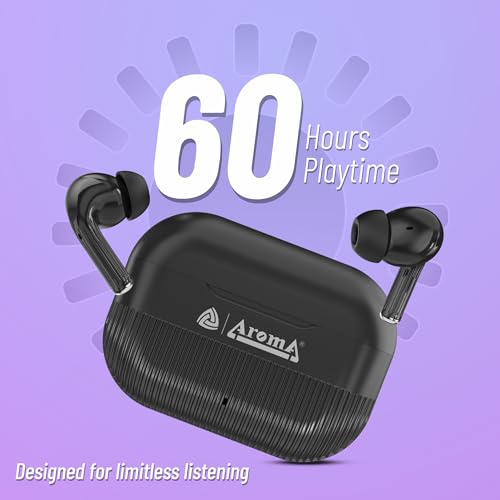 Image of AROMA TWS20 Sonic V5.4 Upto 60Hr Playtime* ENC Dual Paring Fast Charging, Heavy Bass Bluetooth