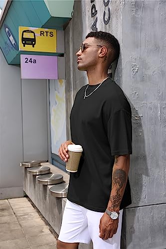 YawYews Mens Fashion Short Sleeve Tshirts Workout Oversize Pullover Solid Color Casual Tees4