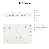 Lafocuse 10" LCD Large Display Digital Clock, Wall Mounted and Desktop, Battery Operated Electronic Clocks with Date, Day, Temperature, Snooze Function for Elderly, Living Room Bedroom Office, White - Image 7