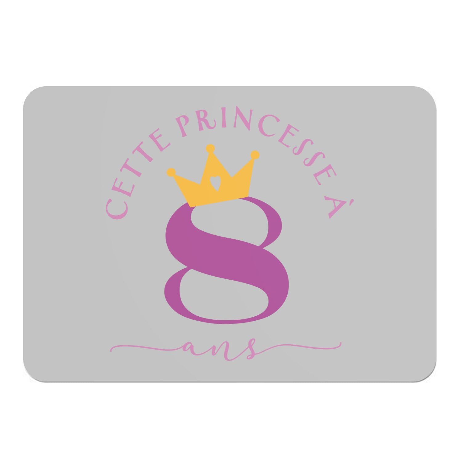 Set de table 8 ans fille en liège grand format pour anniversaire enfant
