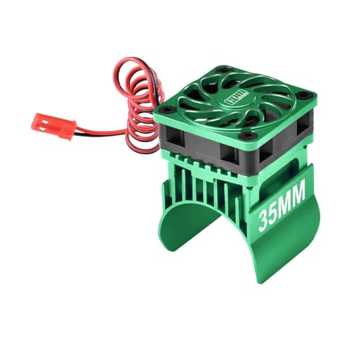 Aluminum 6061-T6 Alloy Cooling Fan with 35mm Motor Heatsink for Traxxas 1:16 Mini Maxx 4WD 107154-1 / Mini XRT VXL-3S 108076-1 Monster Truck Upgrades - Green