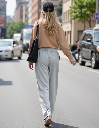 Quenteen Women's Wide Leg Pants Casual High Waisted Baggy Straight Sweatpants Drawstring Athletic Joggers with Pockets 5