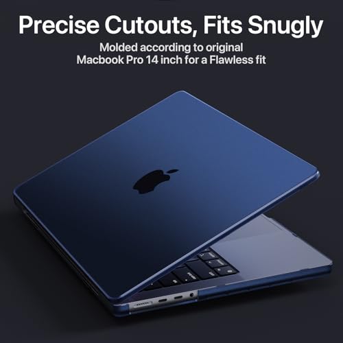 Image of Soonjet Luxe Chroma for MacBook Pro 14 inch Case | M5 M4 M3 M2 M1 Pro /Max 2026-2021 | Midnight Blue Clear | Protective Hard Shell Laptop Cover