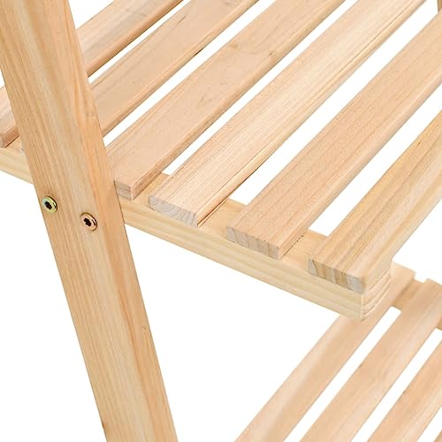 Étagère échelle en bois de cèdre beige 176 cm modulable - 6