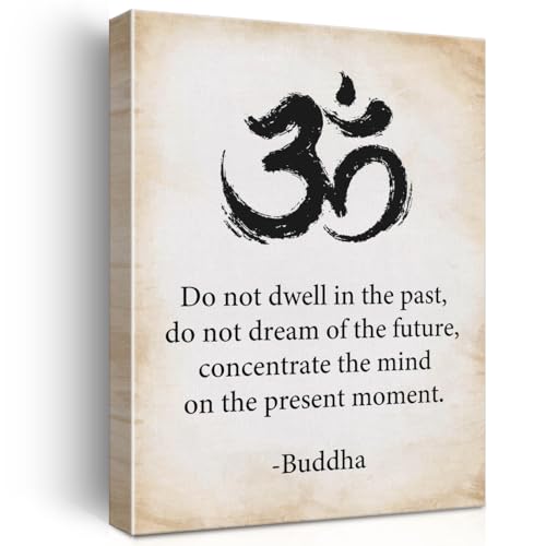 Inspirational Wall Art Decor Motivational Poster Framed Painting Positive Buddha Life Print Artwork for Home Bedroom Decor 12 X 15 Inch