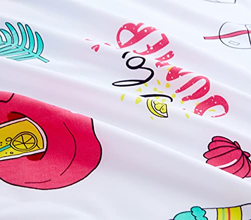 Miniatura 5 de Dalina Textil Juego De Sábanas Infantil Para Cama 3 Piezas - 1 Sábanas Bajera Ajustable Cama 105cm Con Encimera 175x260cm Y 1 Funda De Almohada Larga Cama De 105x190cm Unicornio Y Flamenco