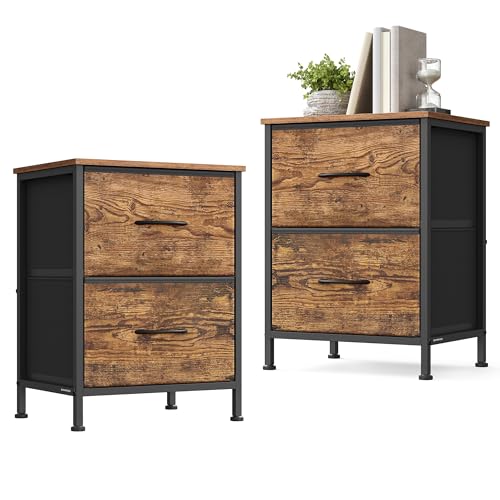 SONGMICS BELLAH Collection - Table de Chevet avec 2 Tiroirs, Table d’Appoint, pour Chambre, Cadre...