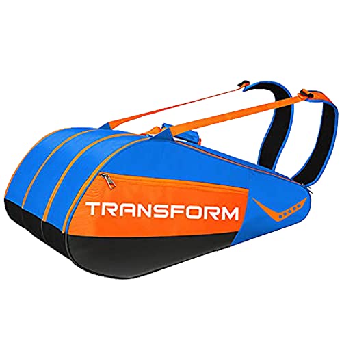 Image of TRANSFORM Vicky Badminton Kitbag with Double Zip Dual Shoulder Strap Durable Base Sheet Roomy & Lightweight Design Ideal for Both Men & Women (India Blue)