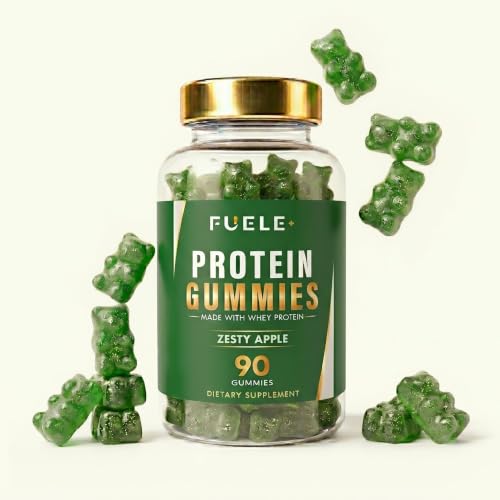 Whey Protein Gummies - Zesty Apple Flavour 12g High Protein per Serving - Protein Powder Alternative No Added Sugar Vegetarian Convenient Whey Protein Supplement Muscle Recovery (90 Zesty Apple)