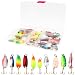 OriGlam 【Happy Shopping Day】 30pcs Colorful Metal Spinner Fishing Lures Minnow Baits, Fishing Spinner Metal Spoon Hard Baits, Crankbait Fish Hooks Tackle Salmon Catfish Bass Lures