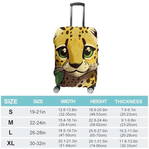 Cute Cheetah Luggage Cover, Washable Elastic Suitcase Cover Protector Fit 18-32 Inch Luggage2