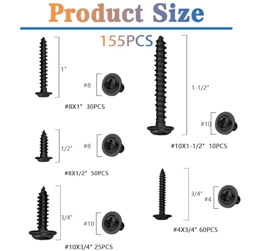 Kit de Tornillos para Madera Phillips Truss Head 175 Piezas miniatura 6