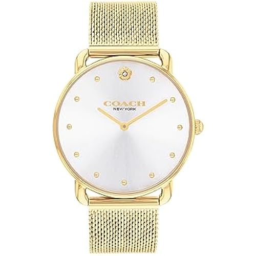 Coach Elliot Women's Watch | Modern Elegance with Iconic Tea Rose Detail | Chic Timepiece for Everyday Wear | Ideal Gift for Her | Water-Resistant | 36 mm
