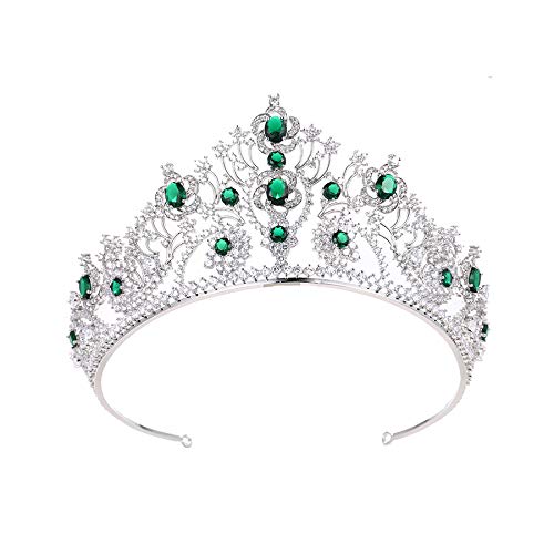 CHuangQi Party Event Krone, Hochzeitskleid Grüner Braut Kopfschmuck