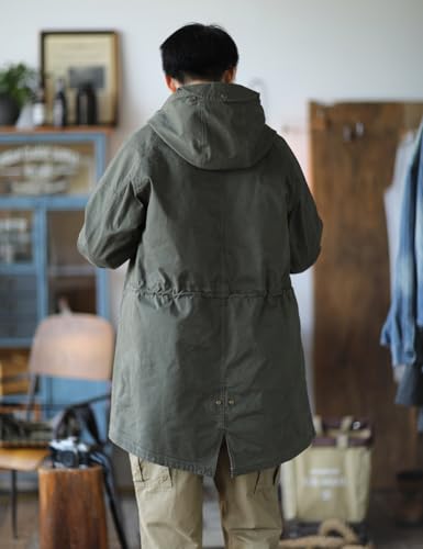 Men's Hooded Parka M51 Military Field Jacket Fashion Fishtail Outwear Coat Windbreaker3