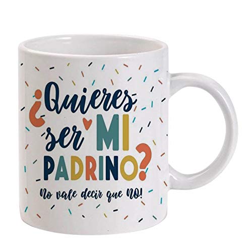 Taza personalizada ¿quieres ser mi padrino? también modelo Madrina Cover
