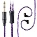 Fezzlo IEM Replacement Cable, 16 Core Silver Plated Earphone Upgraded Cords, QDC-C Pin 1.5m in Ear Monitor Cable for KZ ZS10 PRO ZS12 PRO X CCA C12(Recessed 2pin 4.4mm 4.9ft) Violet