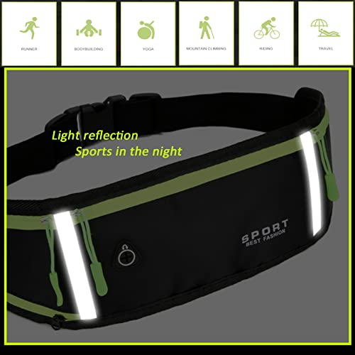 Running Waist Bag Black Fanny Pack With 3 Pockets Cellphone Holder The Pouch With Elastic Strap Belt Suitable For Hiking Traveling Outdoor Sports And Smooth Zipper #TOP6