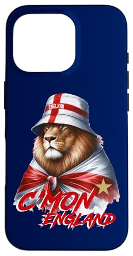 ¡Vamos, león, eurofútbol Envuelto en la Bandera de Inglaterra! Carcasa para iPhone 16 Pro