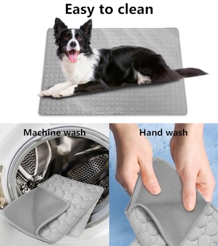 Octonyluck Kühlmatte Hund, Kühlmatte für Hunde und Katzen Selbstkühlende Matte, Kühldecke Kühlkissen für Grosse Hunde kleine Dog, Waschbar Haustiere Matte, Grau, 70x100 cm