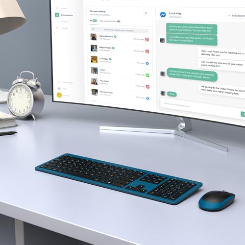 Teclado inalámbrico recargable seenda con protector de silicona contra el polvo para PC 7