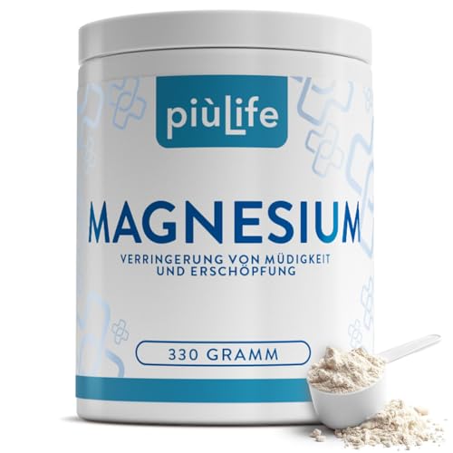 Magnesium Pulver Hochdosiert 330g PiùLife – 430 mg pro Portion