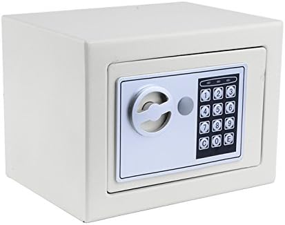 Digital Safe Box Small Home Office Security Safe with Digital Lock Wall Cabinet Safe for Jewelry Money Gun Valuables,Solid Steel Free Gift with 4 Batteries (White)