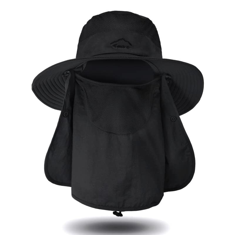 Image of Fishing Hat for Men, Outdoor 3 in 1 Sun Hat Summer Safari Boonie Cap