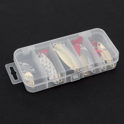 OriGlam 10pcs Metal Fishing Lures Metal Spoon Spinner Baits Hard Baits, Fishing Spoon Spinnerbait Spoons for Saltwater Freshwater Trout Bass Salmon - Image 6