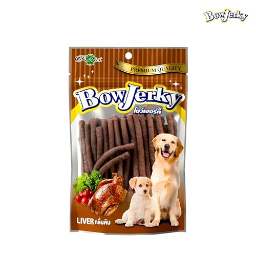 Image of Rena Bow Jerky Chicken Liver Dog Treats | Protein-Rich Soft Stick Snacks for Training & Daily Rewards | Healthy Chew Treats for All Life Stages | 200g Each Pack of 3