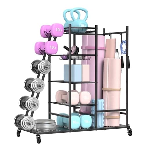 PLKOW Weight Rack for Dumbbells, Home Gym Storage for Dumbbells Yoga Mat Kettlebells and Gym Equipment, Golf Bag Organizer Dumbbell Rack for Garage, Home Gym