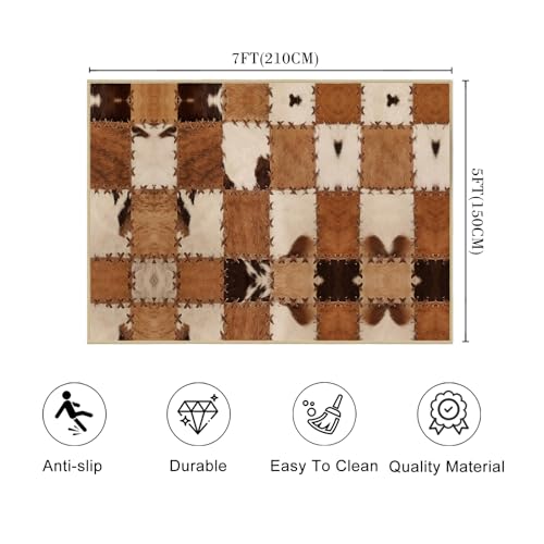 Tapete decorativo 4x6 pies marrón microfiber miniatura 2