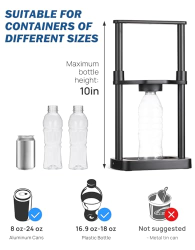 image for JOYTUTUS Can Crusher, 12 oz - 24 oz Metal Can Presser, Foot Operated P