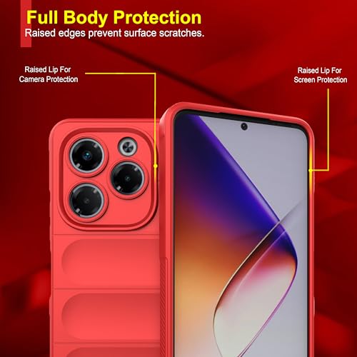 Image of Zapcase Back Case Cover for Infinix Note 40X 5G | Compatible for Infinix Note 40X 5G Back Cover | Liquid Silicon Magic Case with Camera Protection | Red