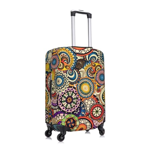 Ethnic Circles Floral Pattern Print Luggage Suitcase Cover Protector Luggage Washable Covers With Concealed Zipper3