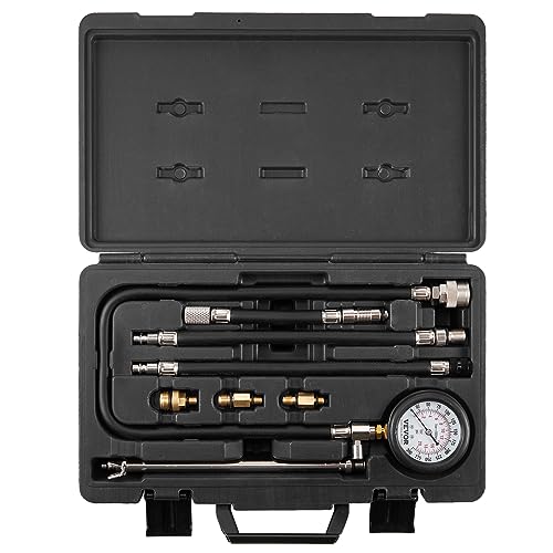 VEVOR Compression Tester Adapter Kit, 9 Pcs Automotive Engine Cylinder Leak Down Compression Test, Accurate Dual Scale Pressure Gauge 0-300 psi, with Long Reach Hoses and Case for Engine Cylinders by VEVOR - Image 9