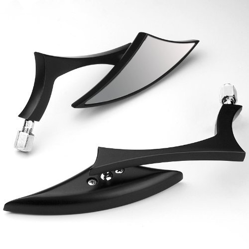 Amazinea Custom Black Blade Side Mirror for Harley Cruiser Softail Super Wide Glide Classic 2X