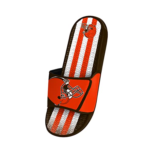 Image of FOCO mens NFL Team Stripe Logo Athletic Sport Shower Flip Flop Sandals Gel Slides
