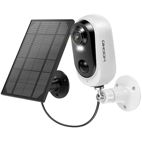 2K Security Camera Outdoor Wireless, DIHOOM 3MP Outdoor Camera Wireless with Solar Panel, Solar CCTV Camera Outdoor Wireless with Motion Detection, Color Night Vision, 2 Way Audio, IP65 Waterproof Cover