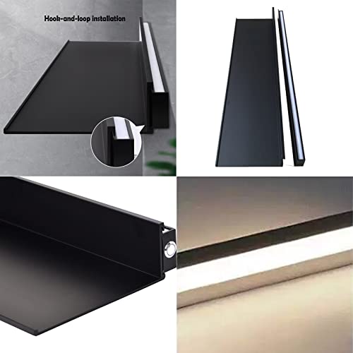 Slvuafrn Floating Display Shelf With Built-In Illuminated Led Light And Transformer, Metal Wall Mounted Light-Emitting Shelves, Lighted Display Stand For Entrance Bar Countertop Living Room Bathroom… #TOP4