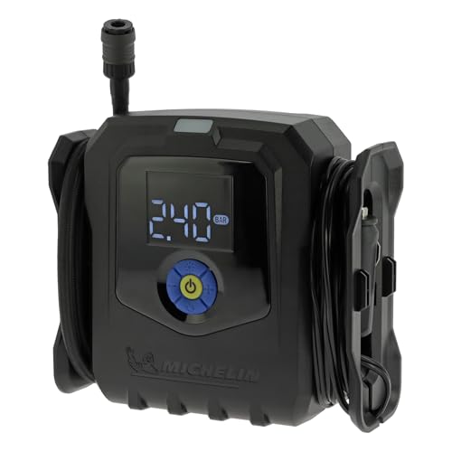 MICHELIN 009542 Compresseur à Air Electrique Professionnel - Gonfleur Pneus Voiture - Pression Programmable 8,3 Bar 168W - 12V Allume Cigare - Débit 24L par...