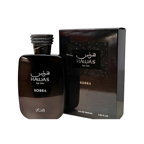 Image of RASASI Hawas Kobra | Citrus, Spicy, Woody, Amber - Eau de Parfum Spray Long-Lasting Fragrance for Men, 3.38 Ounce / 100 ml