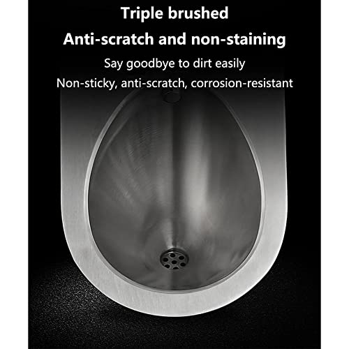 OTQEFTN Household Products 304 Stainless Steel Urinal, Men's Urinal with Intelligent Infrared Sensor Flushing, Wall-Mounted Automatic Flushing Urinal, Suitable for Public Toilets