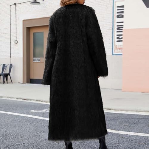 Long Faux Fur Coats for Women Open Front Cardigan Fuzzy Fleece Jacket Warm Winter Coats Fashion Outfits 20243