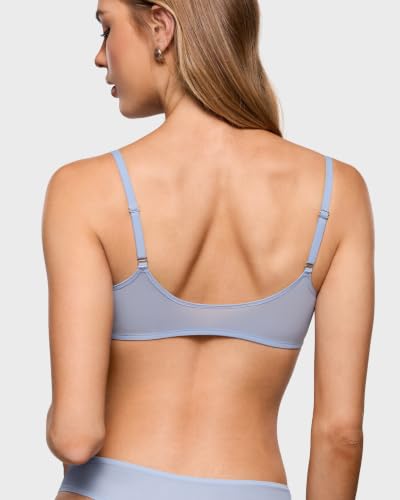 Image of INLYRIC Women's Front Closure Mesh Bra No Padding Demi