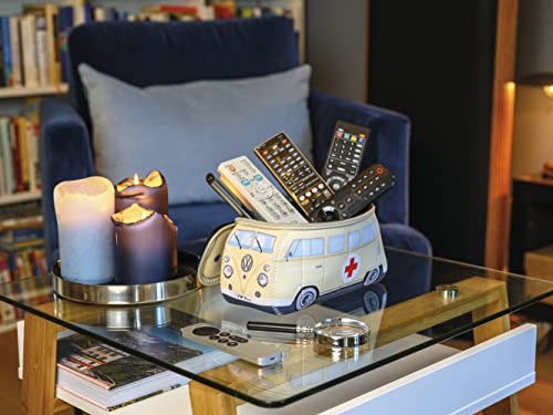 Brisa Vw Collection - Volkswagen Neoprene Universal Bag For Makeup, Travel, Cosmetics, Pencil Case In Samba Bus T1 Camper Van Design (Ambulance/Beige/Small) #TOP6